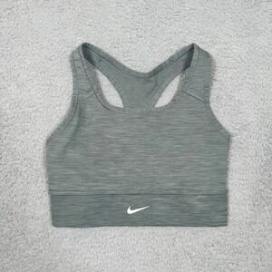 Nike Dri-FIT Womens Racerback Sports Bra Heather Grey Small Medium Impact